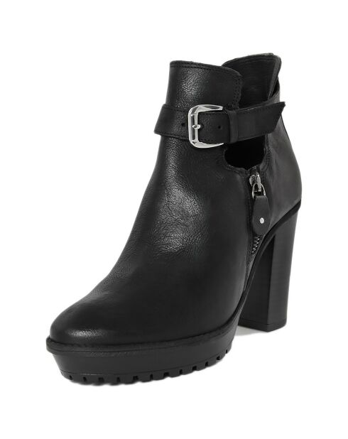 Bottines en Cuir Ella noires - Talon 9.5 cm