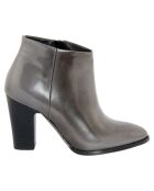 Bottines en Cuir Charlie grises - Talon 9 cm