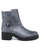 Bottines en Cuir Clémence grises - Talon 5 cm