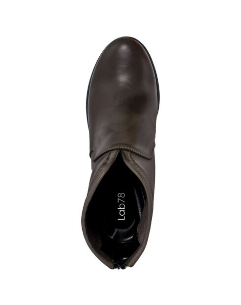 Bottines en Cuir Lou marron - Talon 7 cm