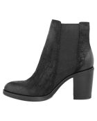 Bottines en Cuir Léna noires - Talon 8 cm