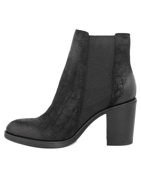 Bottines en Cuir Léna noires - Talon 8 cm