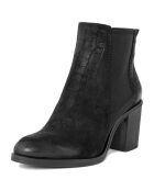 Bottines en Cuir Léna noires - Talon 8 cm