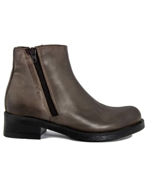 Bottines en Cuir Lily marron