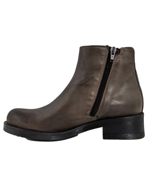 Bottines en Cuir Lily marron