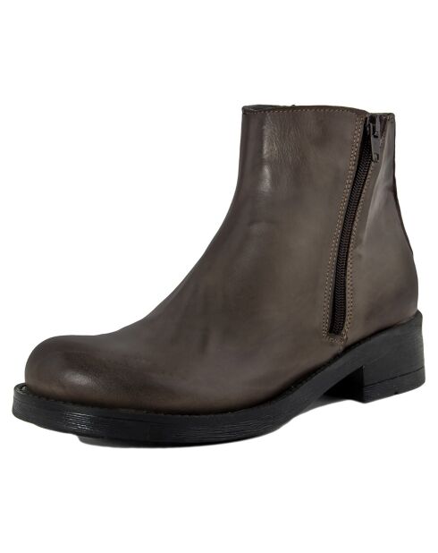 Bottines en Cuir Lily marron