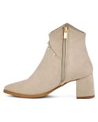 Bottines Jeanne beiges - Talon 6 cm