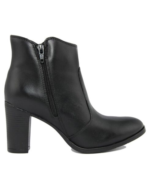 Bottines en Cuir Nina noires - Talon 8 cm