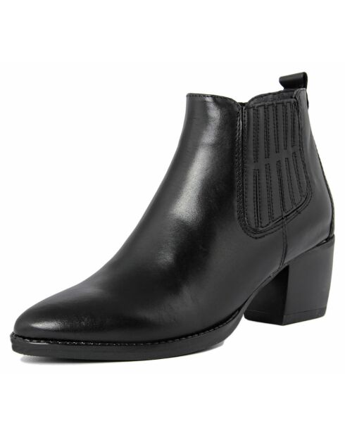 Bottines en Cuir Nour noires - Talon 6 cm