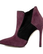 Bottines en Velour de Cuir violettes - Talon 12 cm