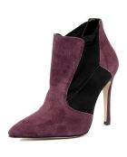 Bottines en Velour de Cuir violettes - Talon 12 cm