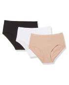 3 Culottes maxi Cotton Bio blanc/beige/noir