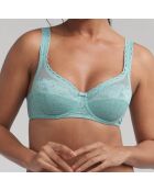 Soutien-gorge Coeur Croisé Feminin Dentelle bleu turquoise