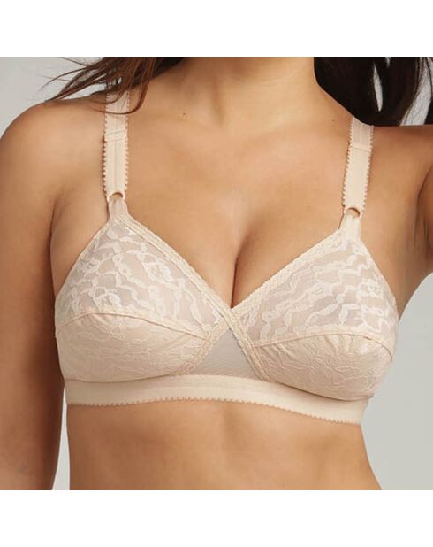 Beiger BH mit Kreuzherz