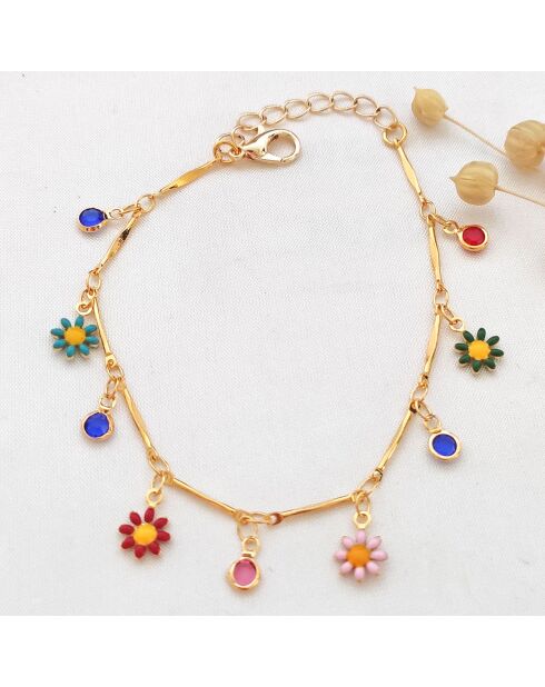 Bracelet multi-fleurs en laiton