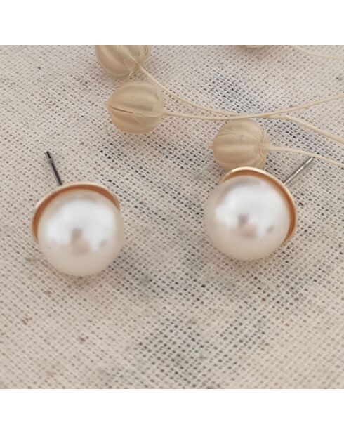 Boucles d'oreilles en perles sur laiton plaqué Or