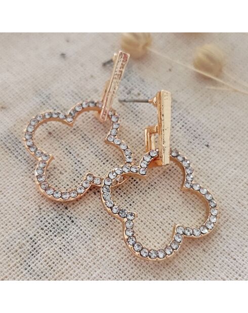 Boucles d'oreilles pendantes en Zircon sur Laiton