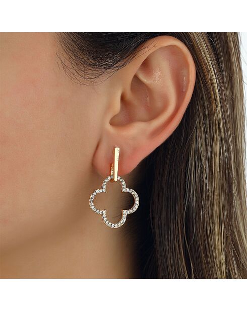 Boucles d'oreilles pendantes en Zircon sur Laiton