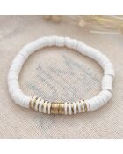 Bracelet tendance en Heishi blanc