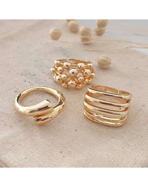 Bague ajustable en plaqué Or sur laiton