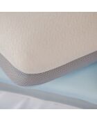 Oreiller ergonomique Viscoelastique Eté Hiver beige/bleu - 60x40 cm