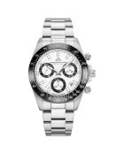 Montre Homme Quartz en Acier Grand Mont Ceramic argentée