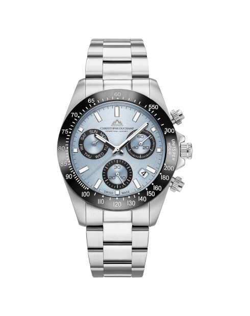 Montre Homme Quartz en Acier Grand Mont Ceramic argentée