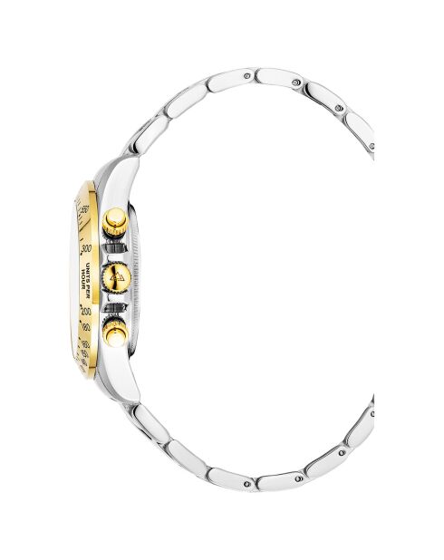 Montre Homme Quartz en Acier Grand Mont Ceramic argenté/doré