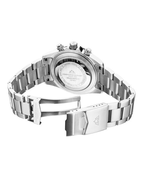 Montre Homme Quartz en Acier Grand Mont Ceramic argentée