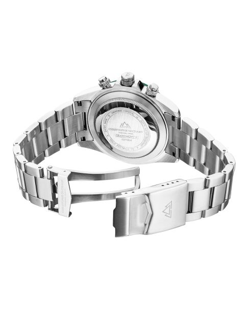 Montre Homme Quartz en Acier Grand Mont Ceramic argentée