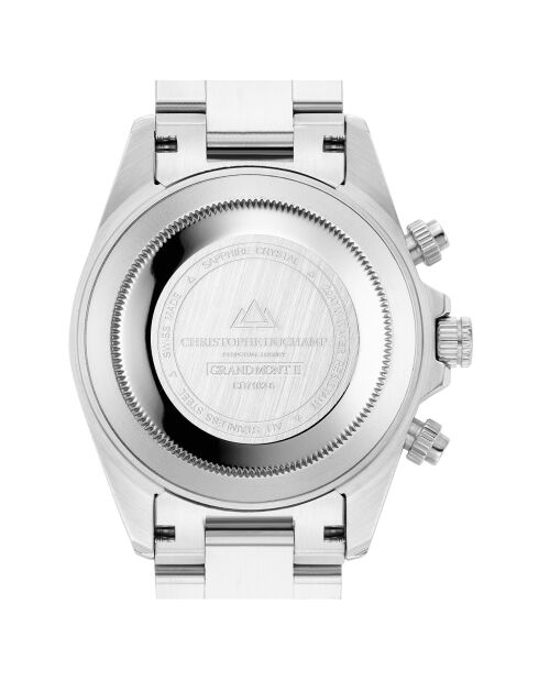 Montre Homme Quartz en Acier Grand Mont Ceramic argentée