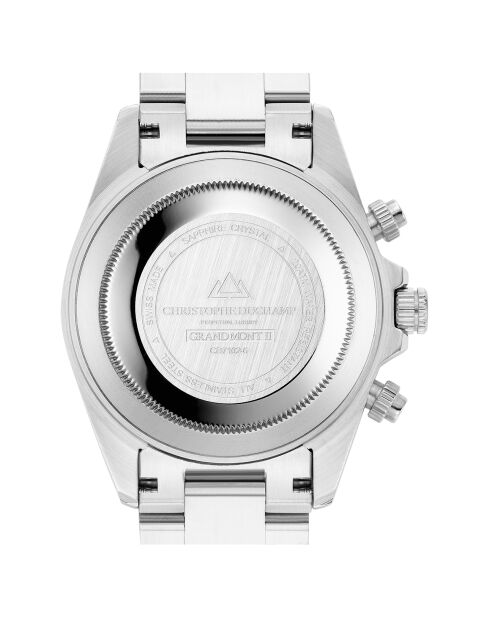 Montre Homme Quartz en Acier Grand Mont Ceramic argentée