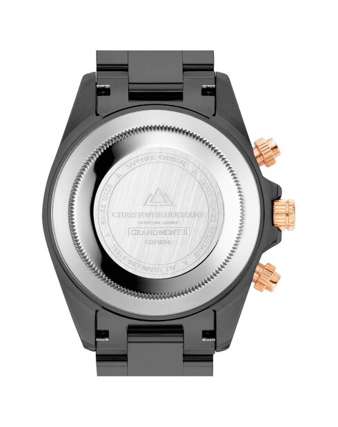 Montre Homme Quartz en Acier Grand Mont Ceramic noire