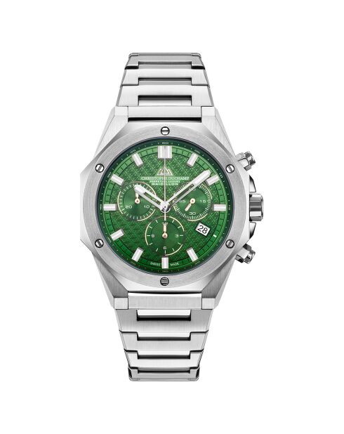 Montre Homme Quartz en Acier Raidillon Chrono argentée