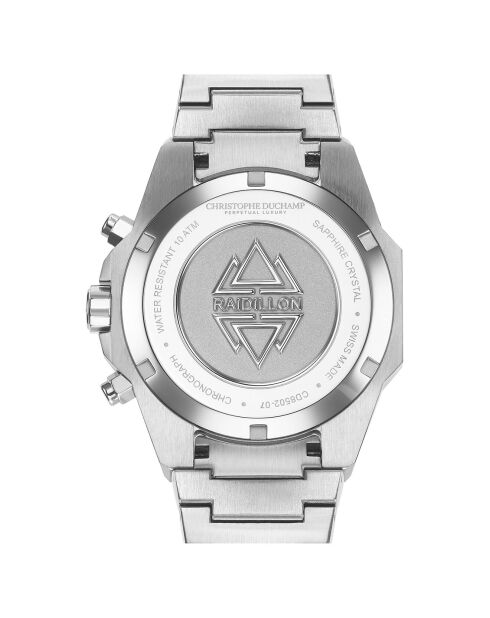 Montre Homme Quartz en Acier Raidillon Chrono argentée