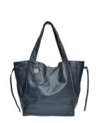 Sac fourre-tout en Cuir Isabella Rhea bleu foncé - 38x54x19 cm