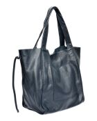 Sac fourre-tout en Cuir Isabella Rhea bleu foncé - 38x54x19 cm