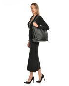 Sac fourre-tout en Cuir Isabella Rhea noir - 38x54x19 cm