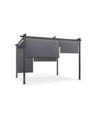 Pergola Marina en acier avec toit rétractable et 4 stores gris 3x4m
