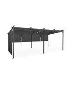 Pergola Marina en acier avec toit rétractable et 6 stores gris 3x6m