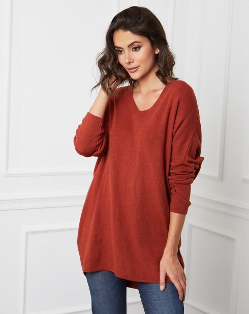 Beder rostiges Pulloverkleid aus einer Kaschmirmischung