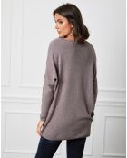 Taupefarbenes Pulloverkleid Beder aus einer Kaschmirmischung