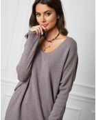 Taupefarbenes Pulloverkleid Beder aus einer Kaschmirmischung