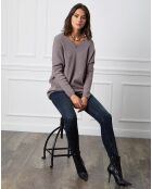 Taupefarbenes Pulloverkleid Beder aus einer Kaschmirmischung