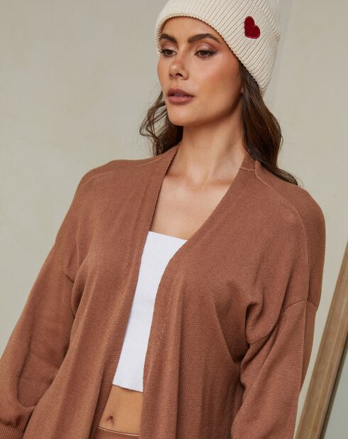 Heviz vest van camel kasjmiermix