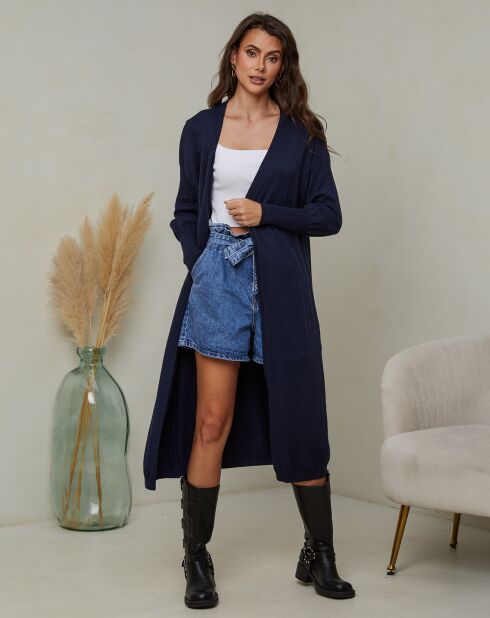 Marineblauw vest van kasjmiermix van Heviz