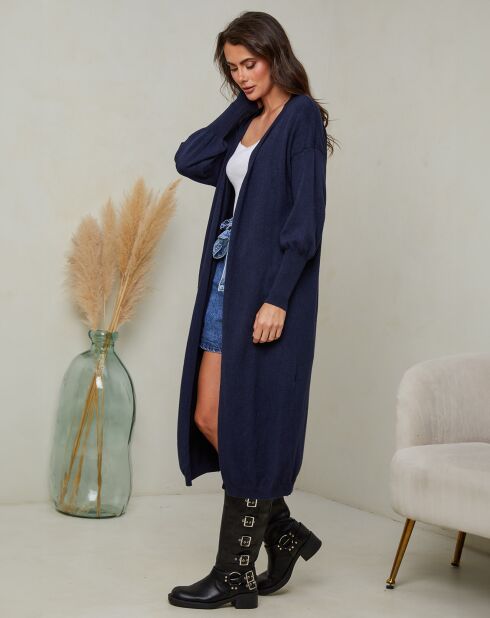 Marineblauw vest van kasjmiermix van Heviz