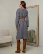 Donkergrijze mahonie jurk