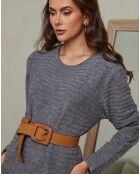 Donkergrijze mahonie jurk