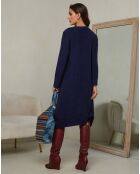 Marineblauwe jurk in mahonie